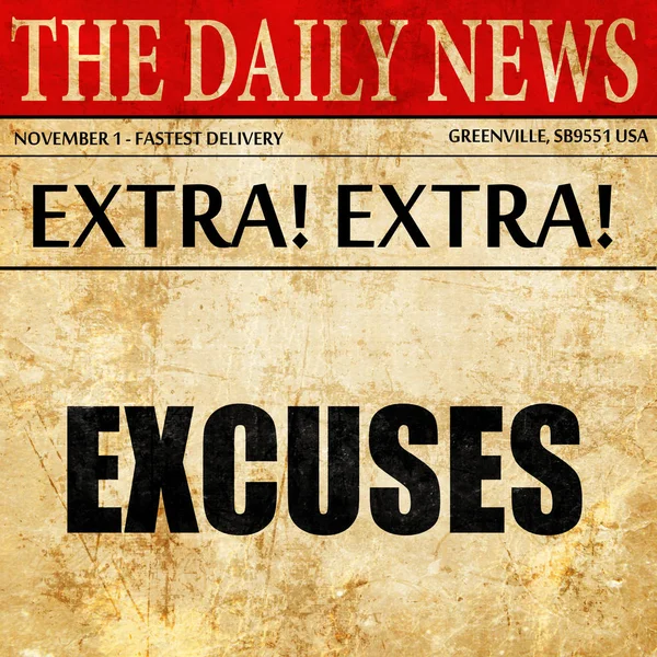 Excuses, krant artikel tekst — Stockfoto