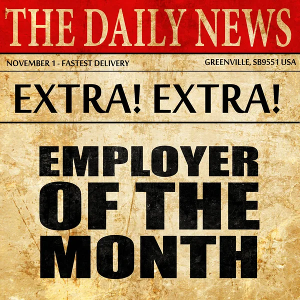 employer of the month, newspaper article text