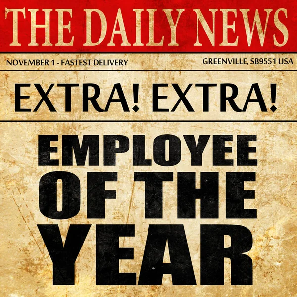 Employee of the year, newspaper article text — Stock Photo, Image