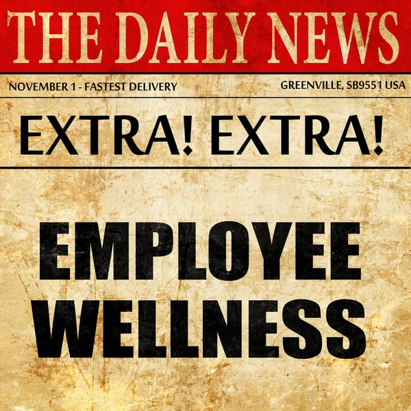 Emplyee wellness, newspaper article text — Stock Photo, Image