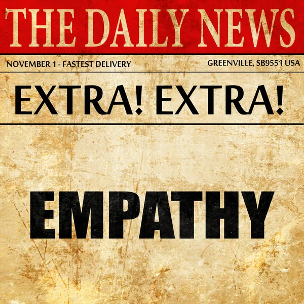 Empathie, krant artikel tekst — Stockfoto