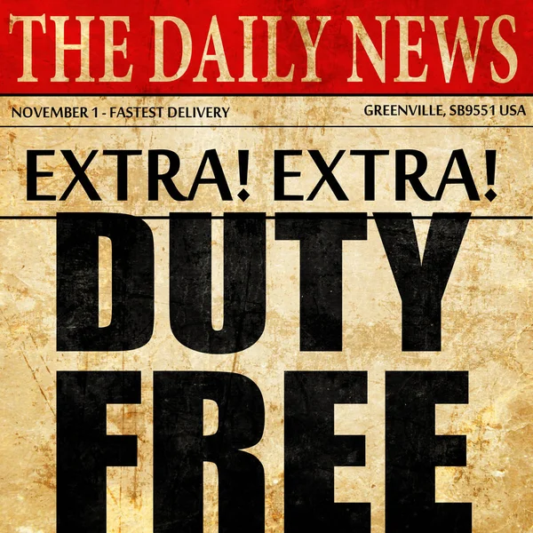 Duty free, text článku novin — Stock fotografie