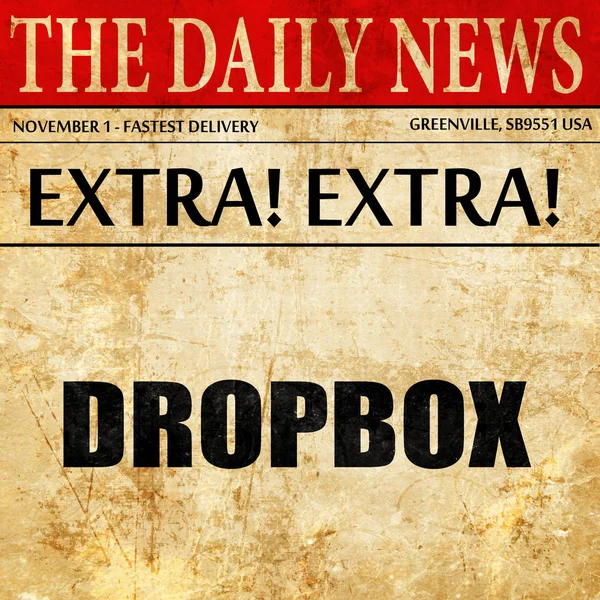 Dropbox が、新聞記事のテキスト — ストック写真