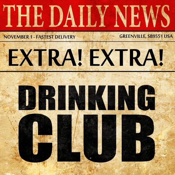 Drinking club, newspaper article text — Stock Photo, Image