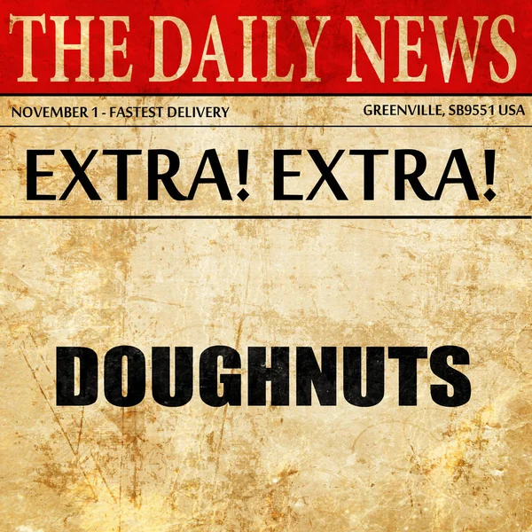 Donuts, krant artikel tekst — Stockfoto