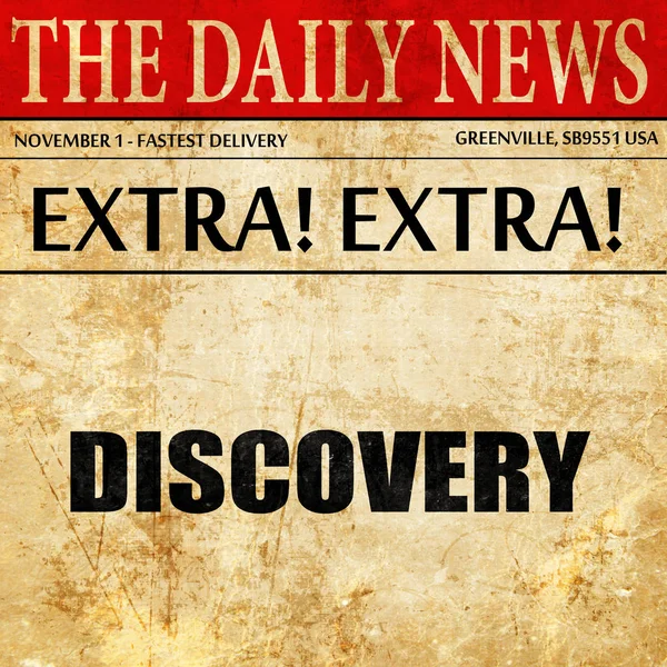 Discovery, articolo di giornale testo — Foto Stock