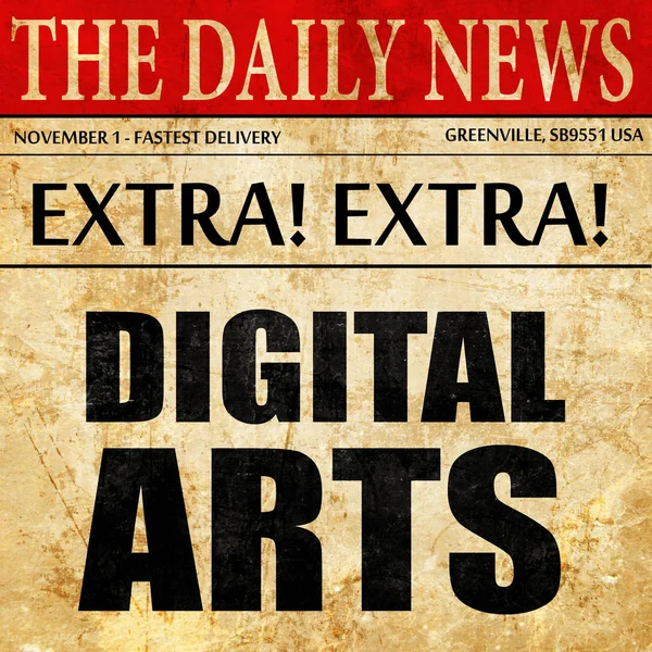 digital arts, newspaper article text