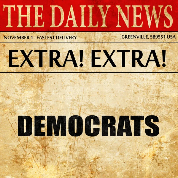 Demokrater, tidningen artikel text — Stockfoto