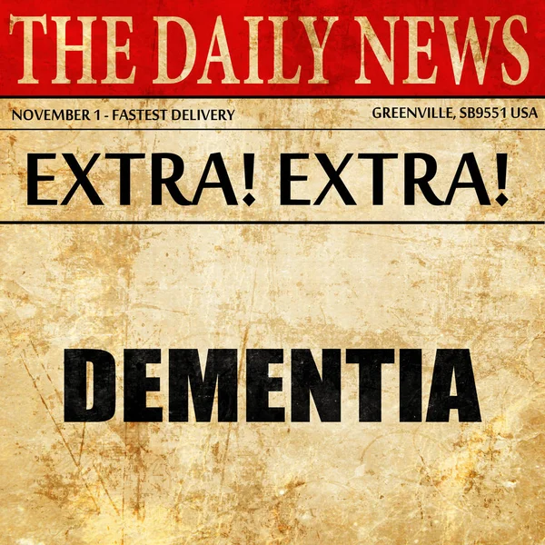 Demencia, texto del artículo periodístico — Foto de Stock