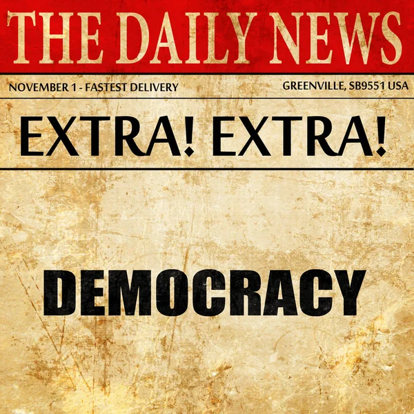 Demokracie, text článku novin — Stock fotografie