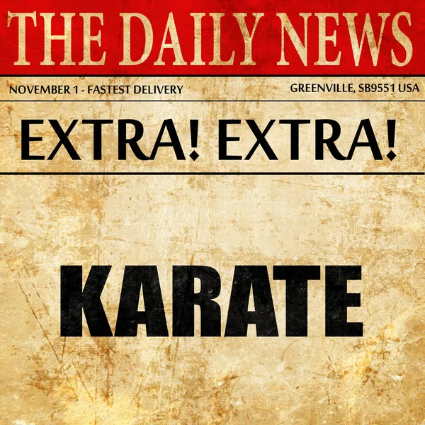 Karate sign background, newspaper article text — Stock Photo, Image
