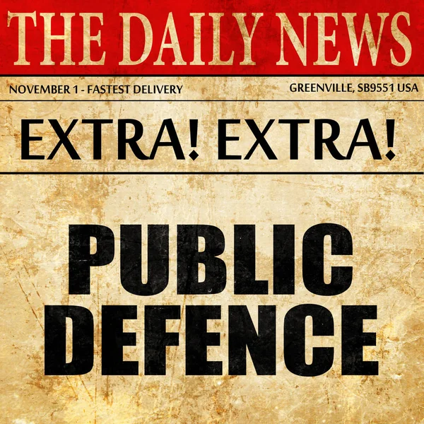 Defensa pública, texto del artículo periodístico — Foto de Stock