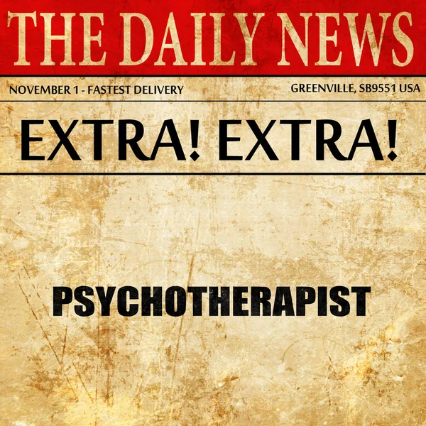 Psychotherapeut, krant artikel tekst — Stockfoto