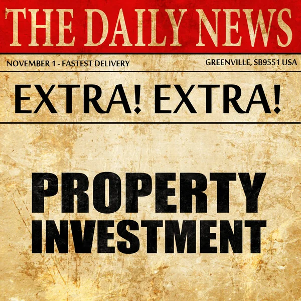 Nieruchomości inwestycyjne, tekst artykułu gazety — Zdjęcie stockowe
