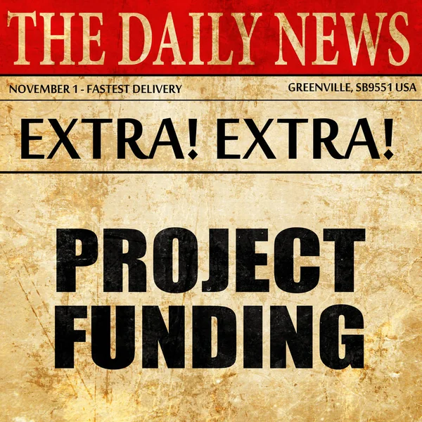 project funding, newspaper article text