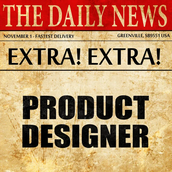 Designer de produto, artigo de jornal texto — Fotografia de Stock