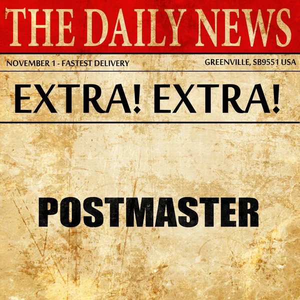Postmaster, artigo de jornal texto — Fotografia de Stock