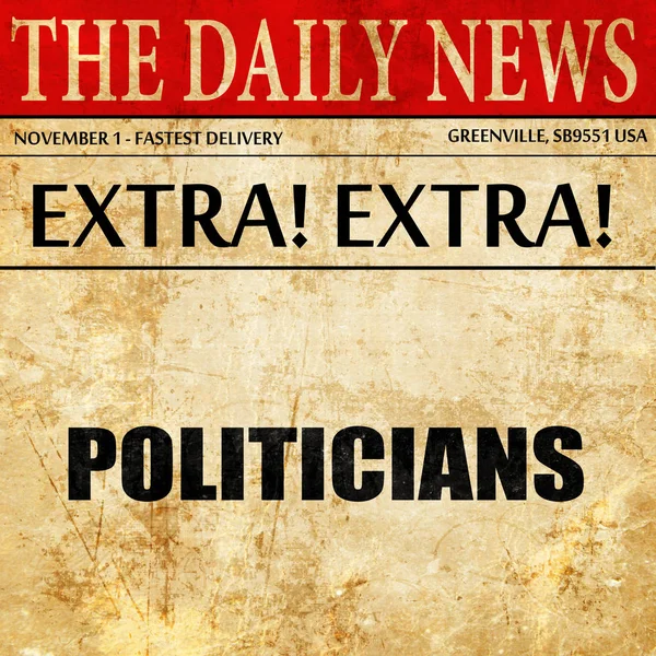 Politiker, tidningen artikel text — Stockfoto