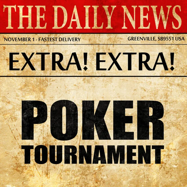 poker tournament, newspaper article text