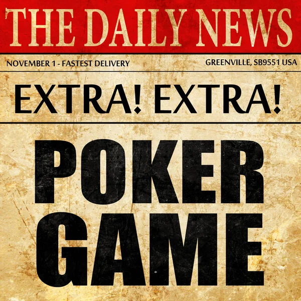 Póker játék, újság cikk szövege — Stock Fotó