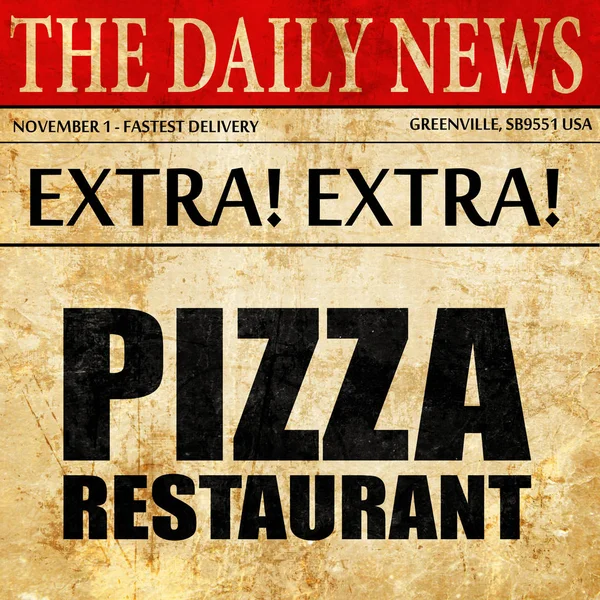 Pizzeria, restauracja, gazety tekst artykułu — Zdjęcie stockowe