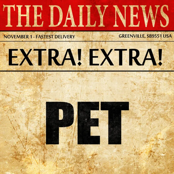 Sällskapsdjur, tidningen artikel text — Stockfoto