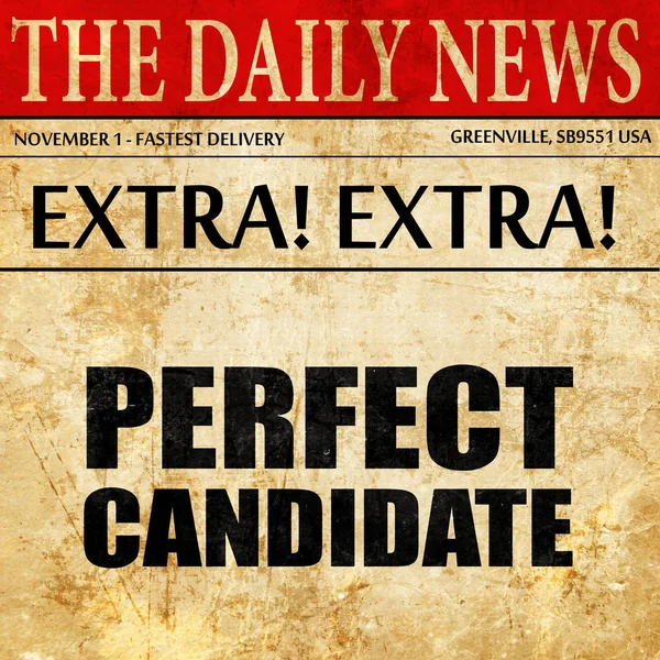 Candidat parfait, article de journal texte — Photo