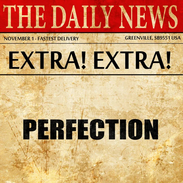 Perfectie, krant artikel tekst — Stockfoto