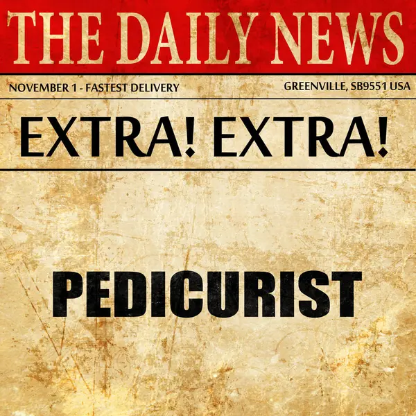 Pedicurista, texto del artículo del periódico — Foto de Stock