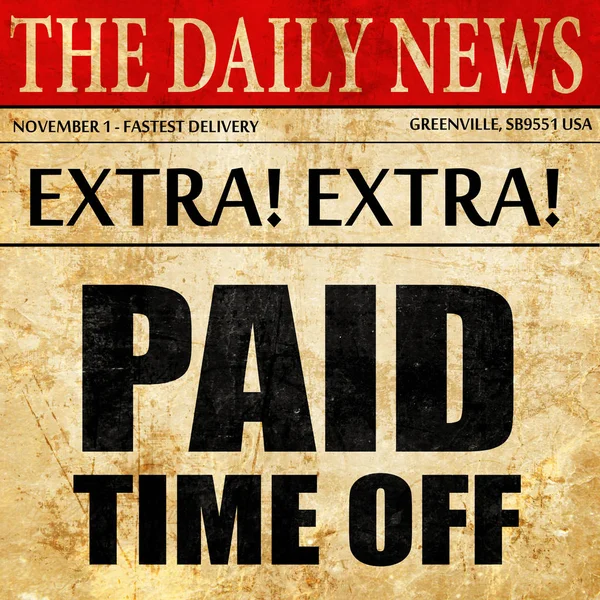 paid time off, newspaper article text