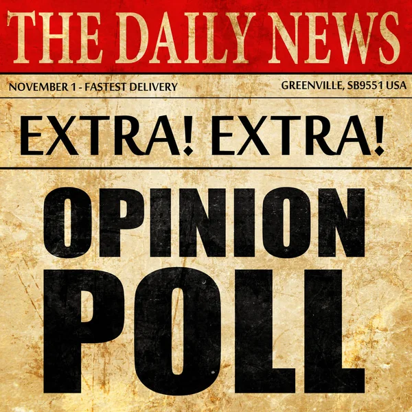 opinion poll, newspaper article text