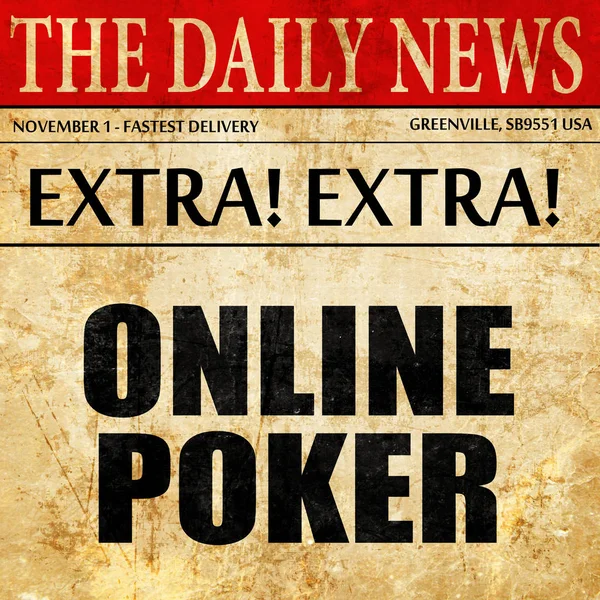online poker, newspaper article text