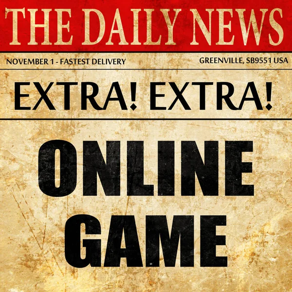 online game, newspaper article text