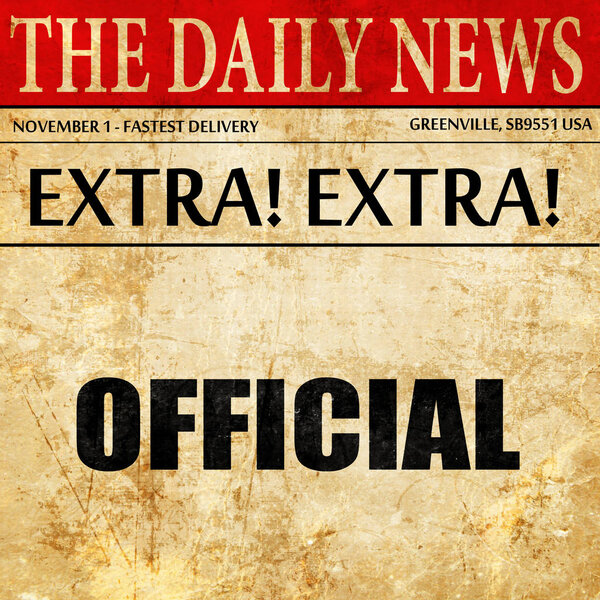 официальный знаковый фон, текст статьи в газете
