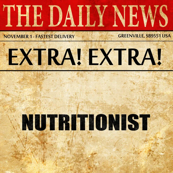 Nutritionist, tidningen artikel text — Stockfoto
