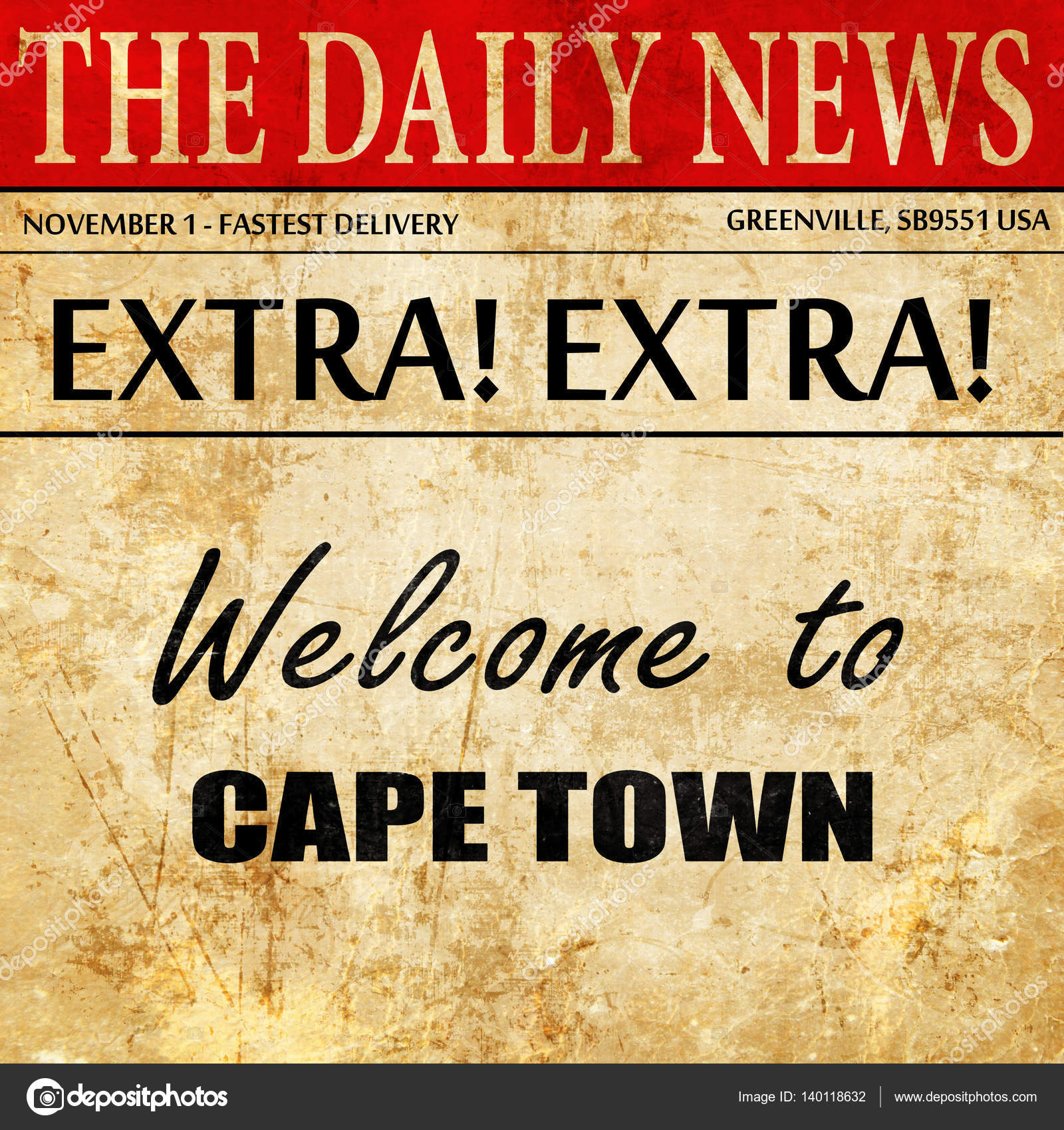 to cape town, newspaper article text — Stock Photo © ellandar