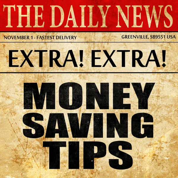 money saving tips, newspaper article text