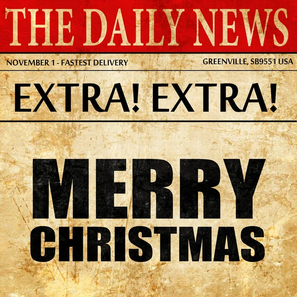 Merry christmas, newspaper article text — Stock Photo, Image