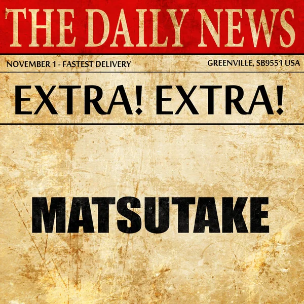 Matsutake, κείμενο άρθρου εφημερίδας — Φωτογραφία Αρχείου