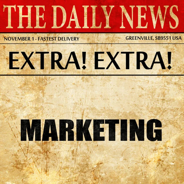 Marketing, newspaper article text — Stock Photo, Image