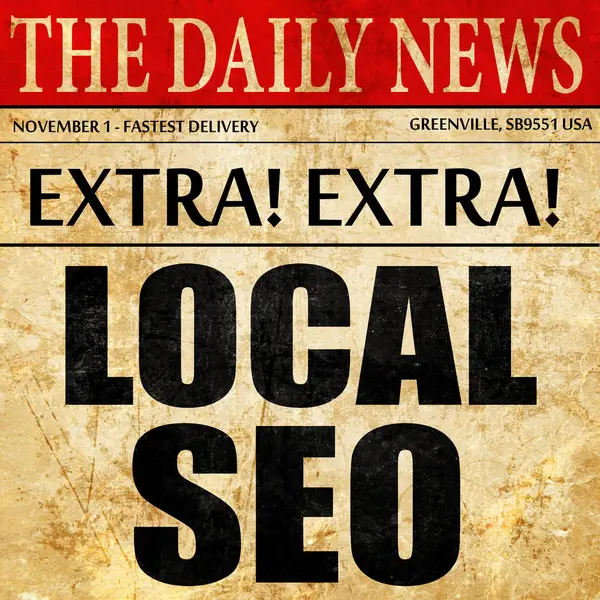 Local seo, newspaper article text — Stock Photo, Image