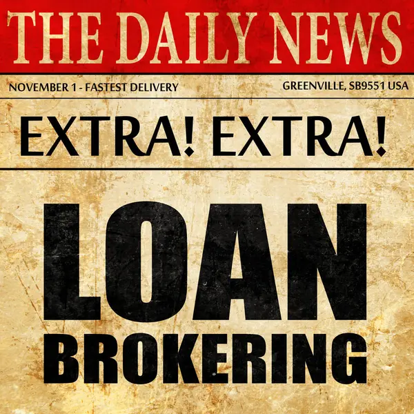 Loan brokering, newspaper article text — Stock Photo, Image