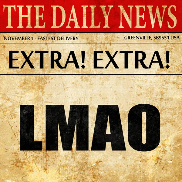 Lmao internet slang, newspaper article text — Stock Photo, Image