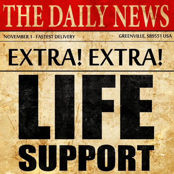 Podpora života, text článku novin — Stock fotografie