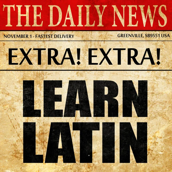 Latin, gazete madde metni öğrenin — Stok fotoğraf