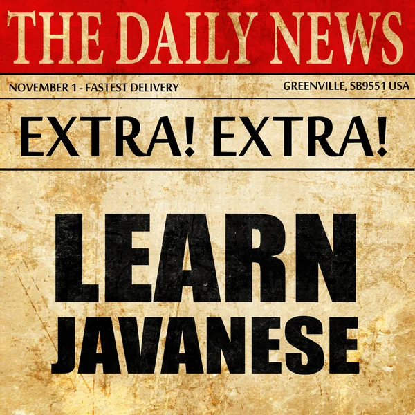 Aprender javanese, texto del artículo del periódico —  Fotos de Stock