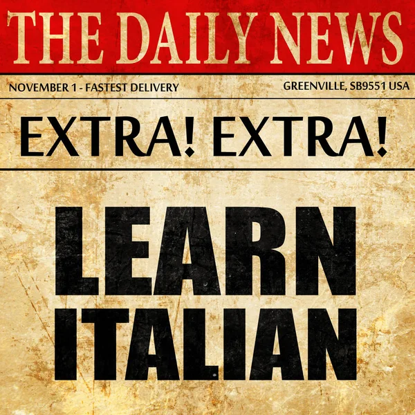 Apprendre l'italien, article de journal texte — Photo