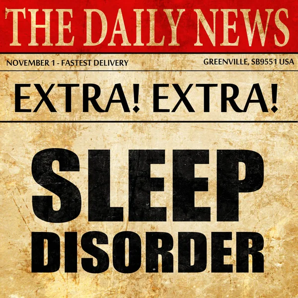 De wanorde van de slaap, krant artikel tekst — Stockfoto