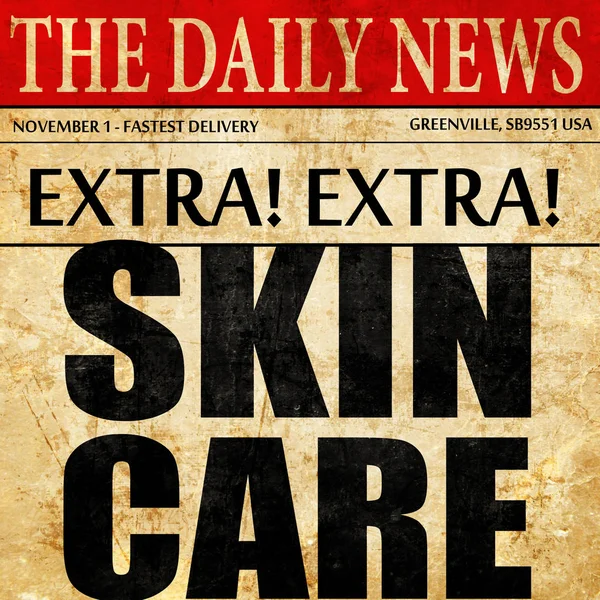 Soins de la peau, article de journal texte — Photo