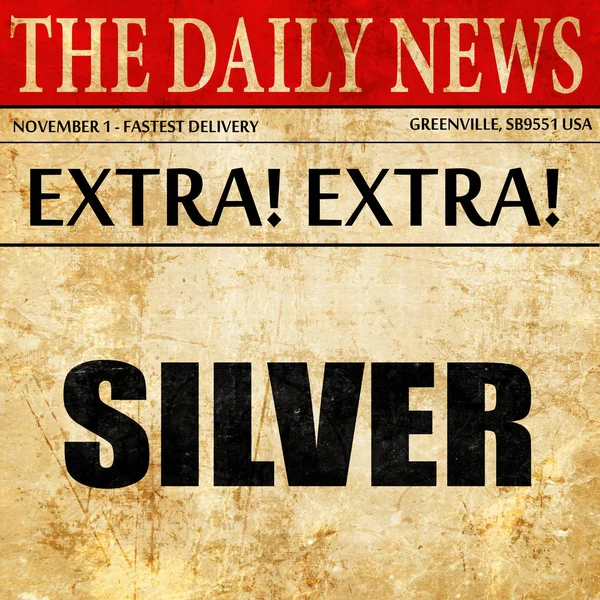 Zilver, krant artikel tekst — Stockfoto